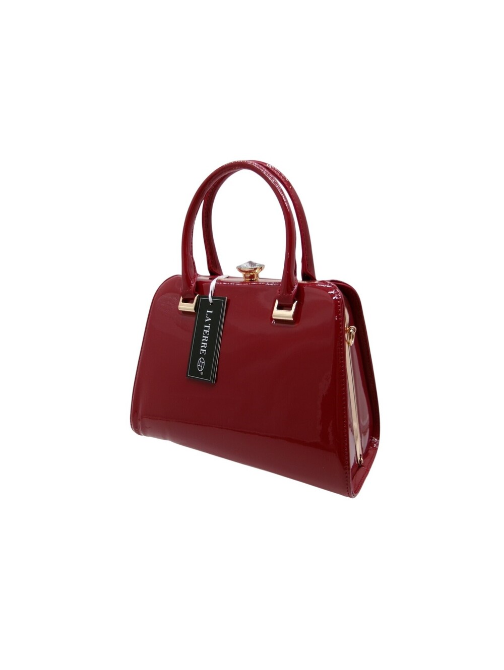 Elegant Wine Patent Leather Top Handle Bag - Perfect Gift
